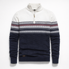 Herren Winterpullover mit Reißverschluss - Regular Fit aus Baumwolle — White