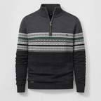 Herren Winterpullover mit Reißverschluss - Regular Fit aus Baumwolle — Grey