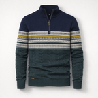 Herren Winterpullover mit Reißverschluss - Regular Fit aus Baumwolle — Navy