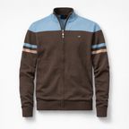 Pullover mit Reißverschluss aus Baumwolle und Elastan — Brown