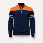 Pullover mit Reißverschluss aus Baumwolle und Elastan — Orange