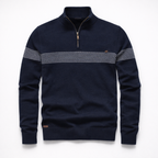 Herren Pullover mit Quarter-Zip aus Baumwolle Regular Fit — Blue