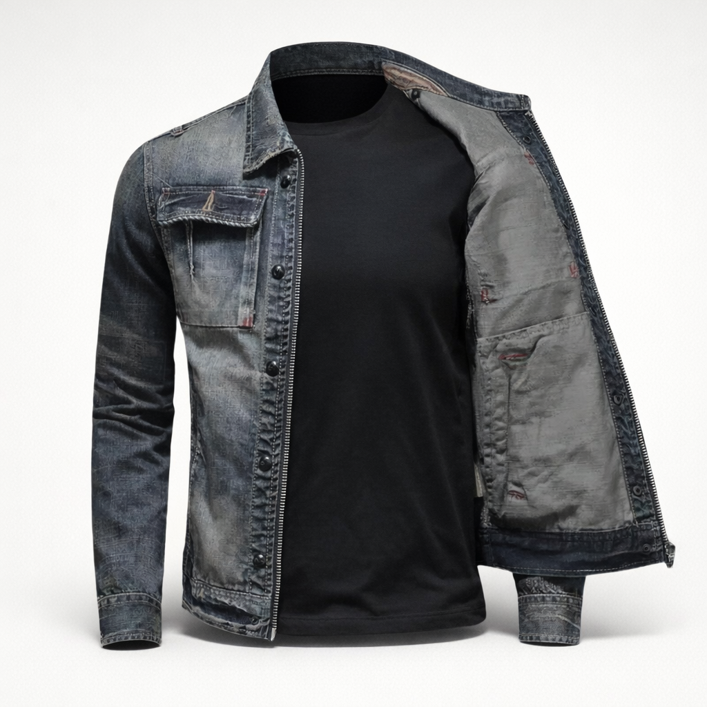 Herren Blaue Denim-Jacke – Regular Fit