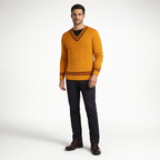Herren Strickpullover - Regular Fit Herbststyle — Orange