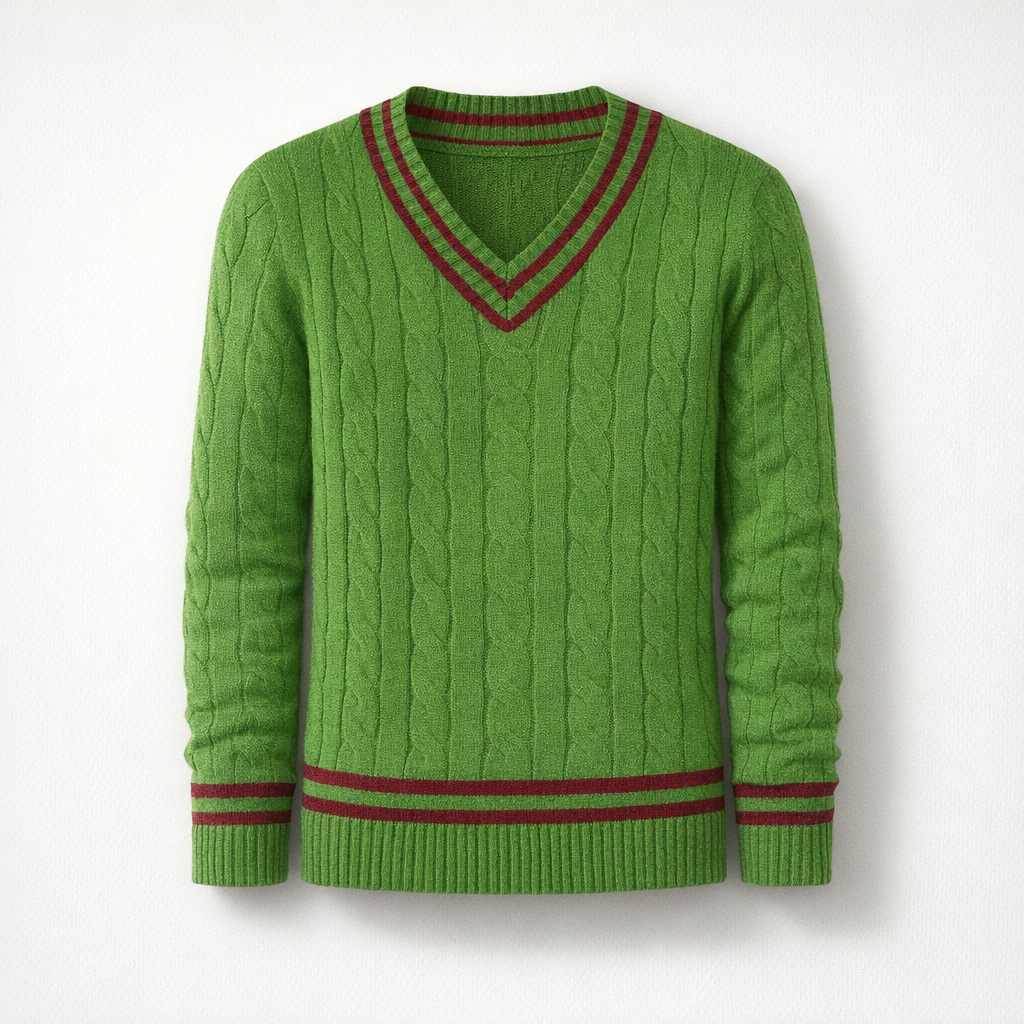 Herren Strickpullover - Regular Fit Herbststyle — Grün