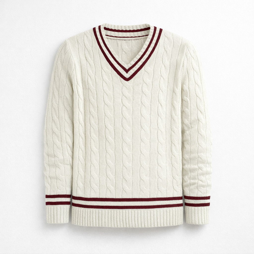 Herren Strickpullover - Regular Fit Herbststyle — Weiß