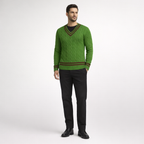 Herren Strickpullover - Regular Fit Herbststyle — Grün