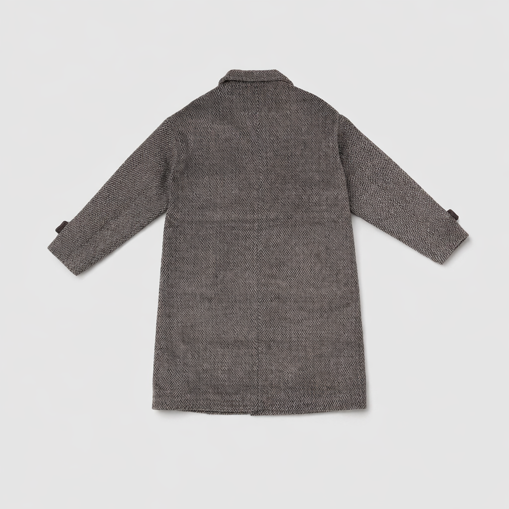 Herren Grauer Wintermantel Lang – Regular Fit — Grau
