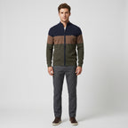 Herren Strickjacke mit Reißverschluss – Baumwolle — Marineblau