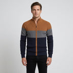 Herren Strickjacke mit Reißverschluss – Baumwolle — Orange