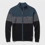 Herren Strickjacke mit Reißverschluss – Baumwolle — Blau