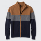 Herren Strickjacke mit Reißverschluss – Baumwolle — Orange
