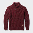 Herren Strickpullover mit Stehkragen – Regular Fit — Rot