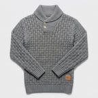 Herren Strickpullover mit Stehkragen – Regular Fit — Grau