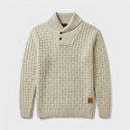 Herren Strickpullover mit Stehkragen – Regular Fit — Khaki