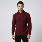 Herren Strickpullover mit Stehkragen – Regular Fit — Rot