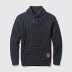 Herren Strickpullover mit Stehkragen – Regular Fit — Blaugrau