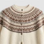 Damen Norweger Cardigan aus Wolle – Regular Fit — Beige
