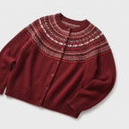 Damen Norweger Cardigan aus Wolle – Regular Fit — Rot