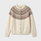 Damen Norweger Cardigan aus Wolle – Regular Fit — Beige