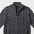 Herren Strickjacke mit Reißverschluss – Regular Fit — Dunkelgrau
