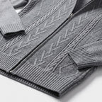 Herren Strickjacke mit Reißverschluss – Regular Fit — Hellgrau