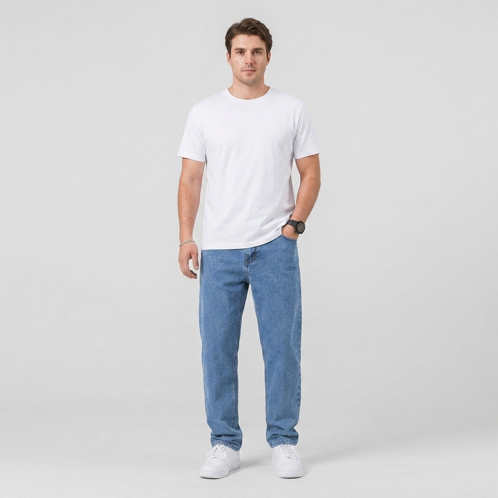 Herren Baggy Jeans im Loose Fit — Königsblau