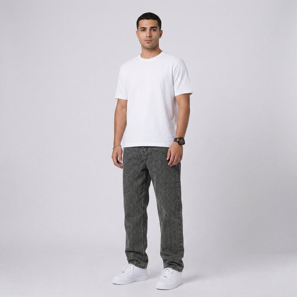 Herren Baggy Jeans im Loose Fit — Schwarz