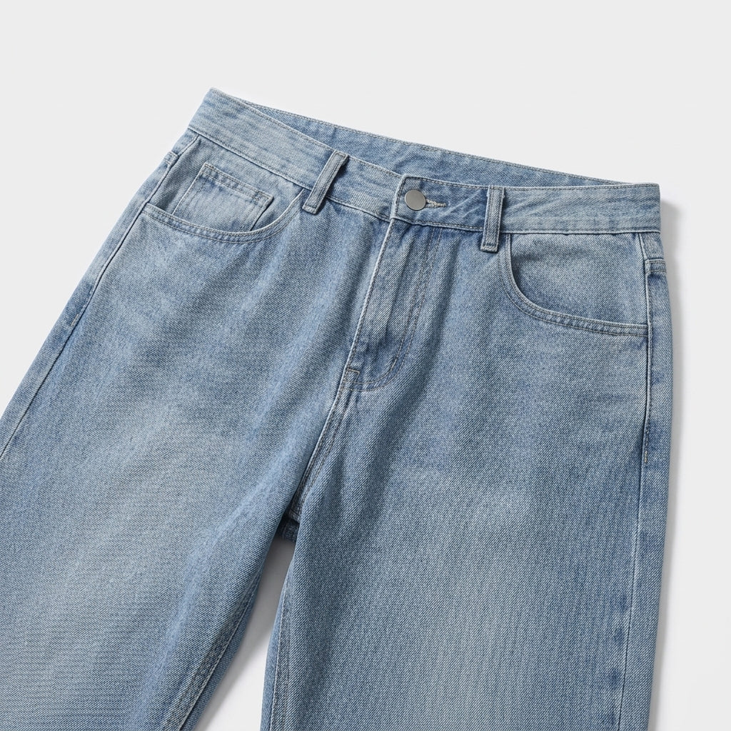 Herren Baggy Jeans im Loose Fit — Dunkles Cyan