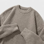 Herren Strickpullover in Rippstrick – Relaxed Fit — Grau