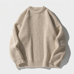 Herren Strickpullover in Rippstrick – Relaxed Fit — Beige
