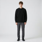 Herren Strickpullover in Rippstrick – Relaxed Fit — Schwarz