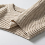 Herren Strickpullover in Rippstrick – Relaxed Fit — Beige