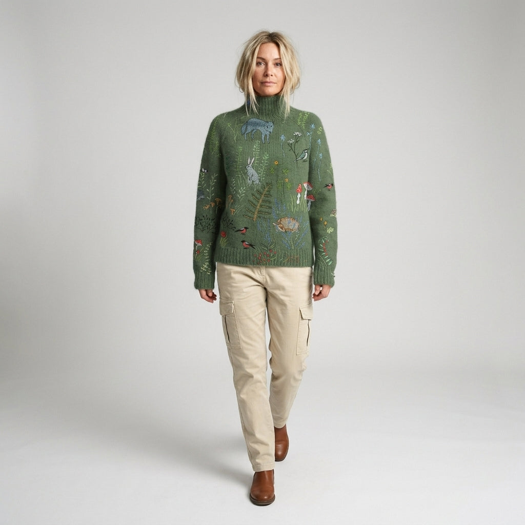 Damen Strickpullover mit Rollkragen – Regular Fit — Grün