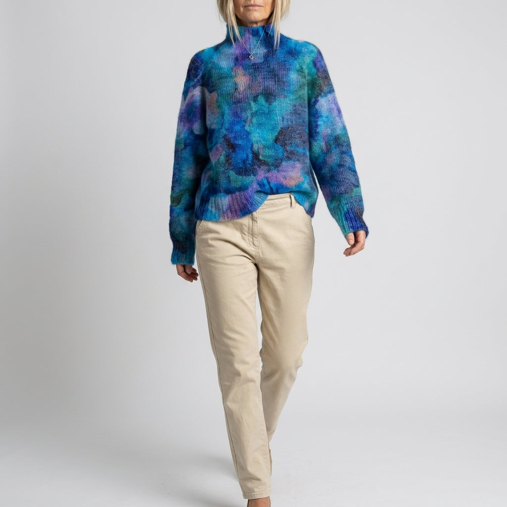 Damen Strickpullover mit Rollkragen – Regular Fit — Blau