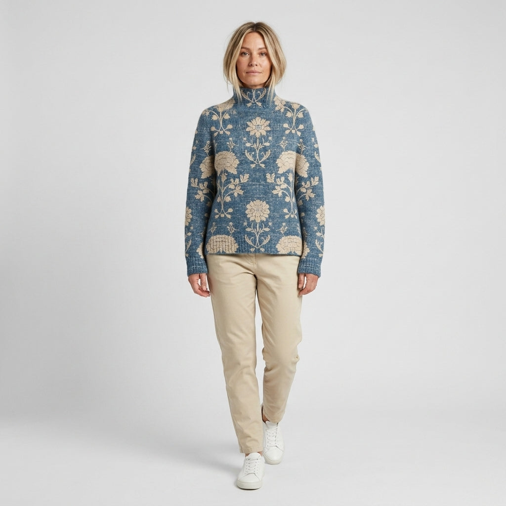 Damen Strickpullover mit Rollkragen – Regular Fit — Hellblau