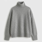Damen Strickpullover aus Kaschmir mit Rollkragen – Regular Fit — Grau