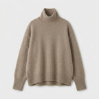 Damen Strickpullover aus Kaschmir mit Rollkragen – Regular Fit — Khaki