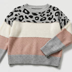 Damen Strickpullover mit Leopardenmuster – Relaxed Fit — Pink