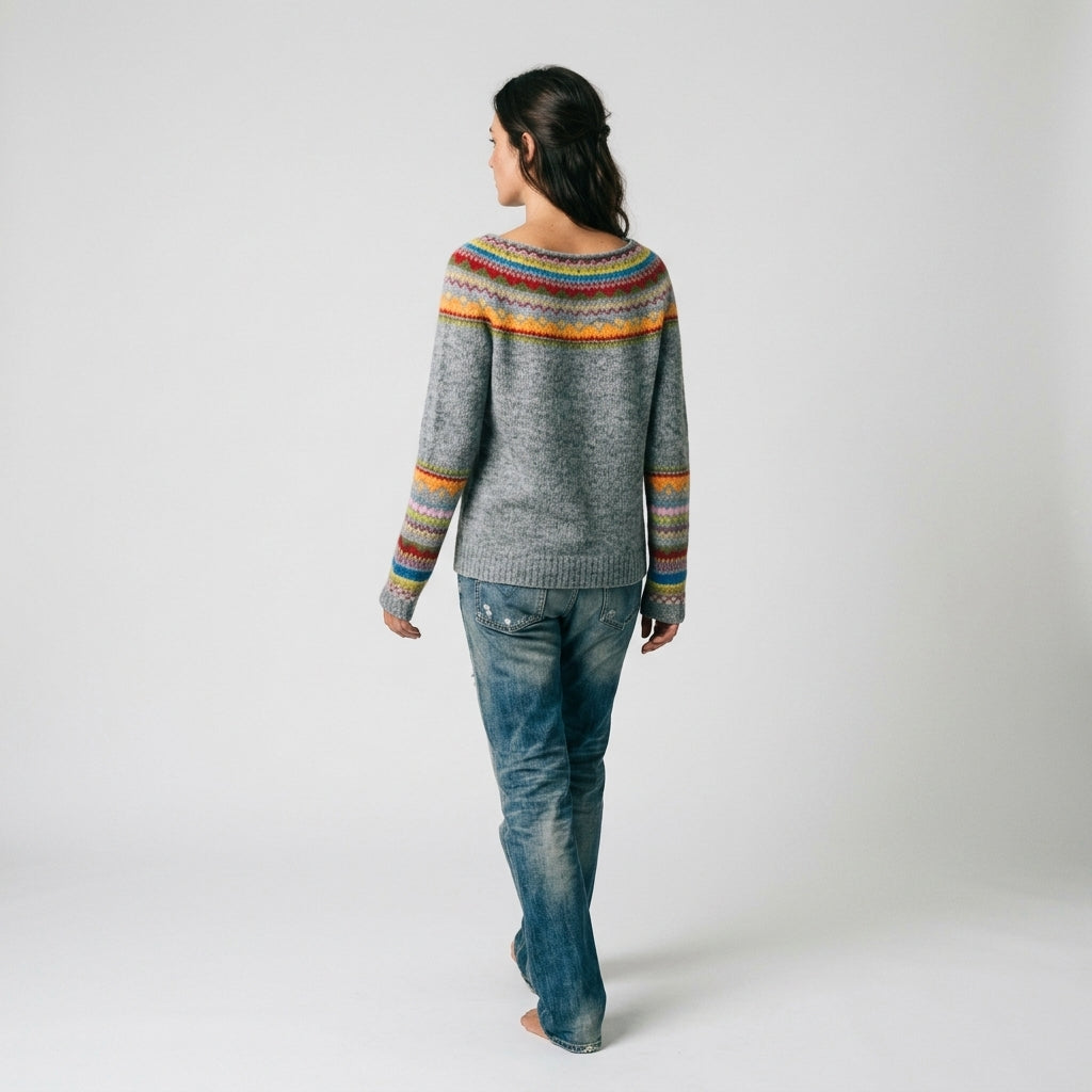 Damen Strickpullover mit Norwegermuster – Regular Fit