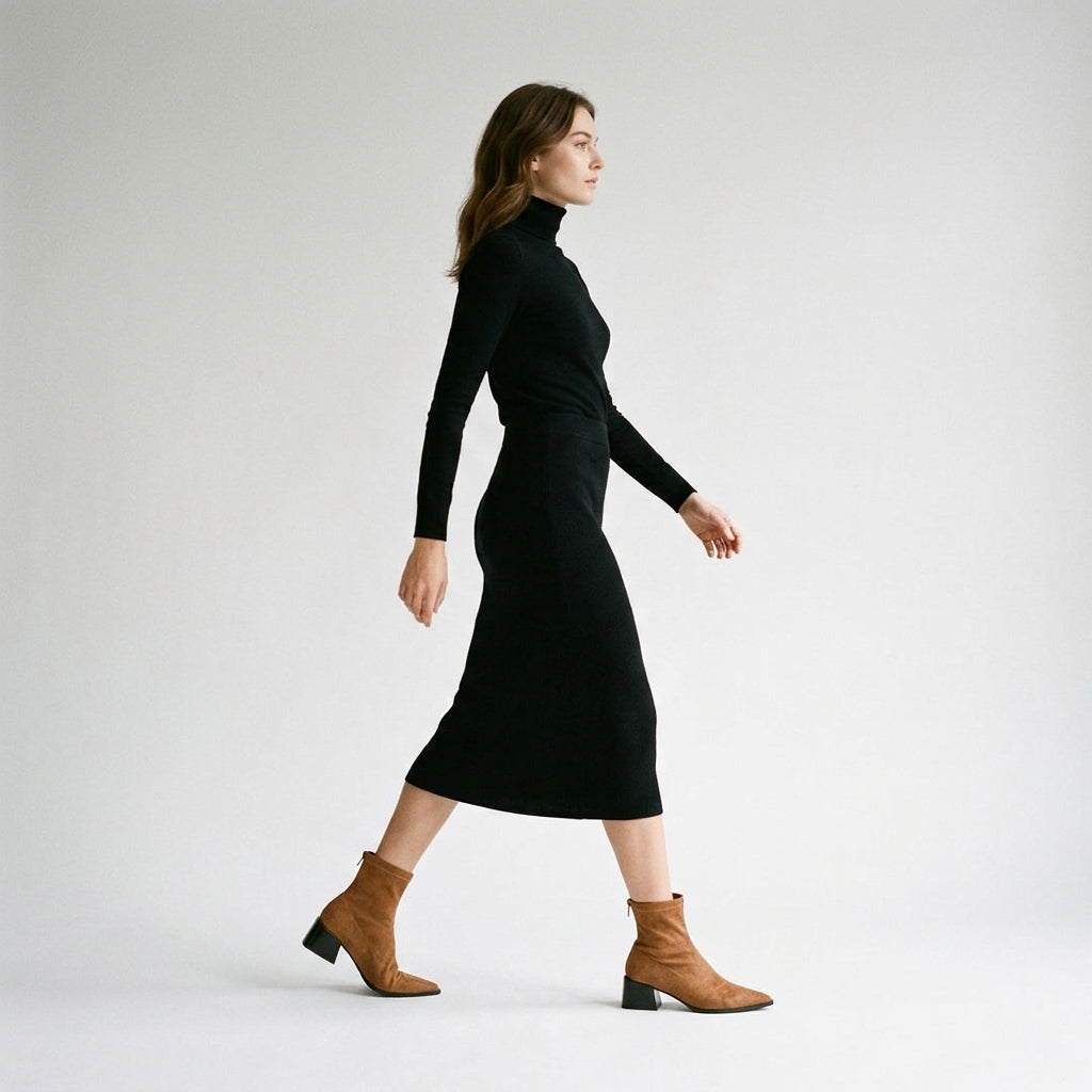 Damen Wildleder-Stiefeletten mit Blockabsatz — Gelb