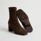Damen Elegante Wildleder-Boots mit Blockabsatz