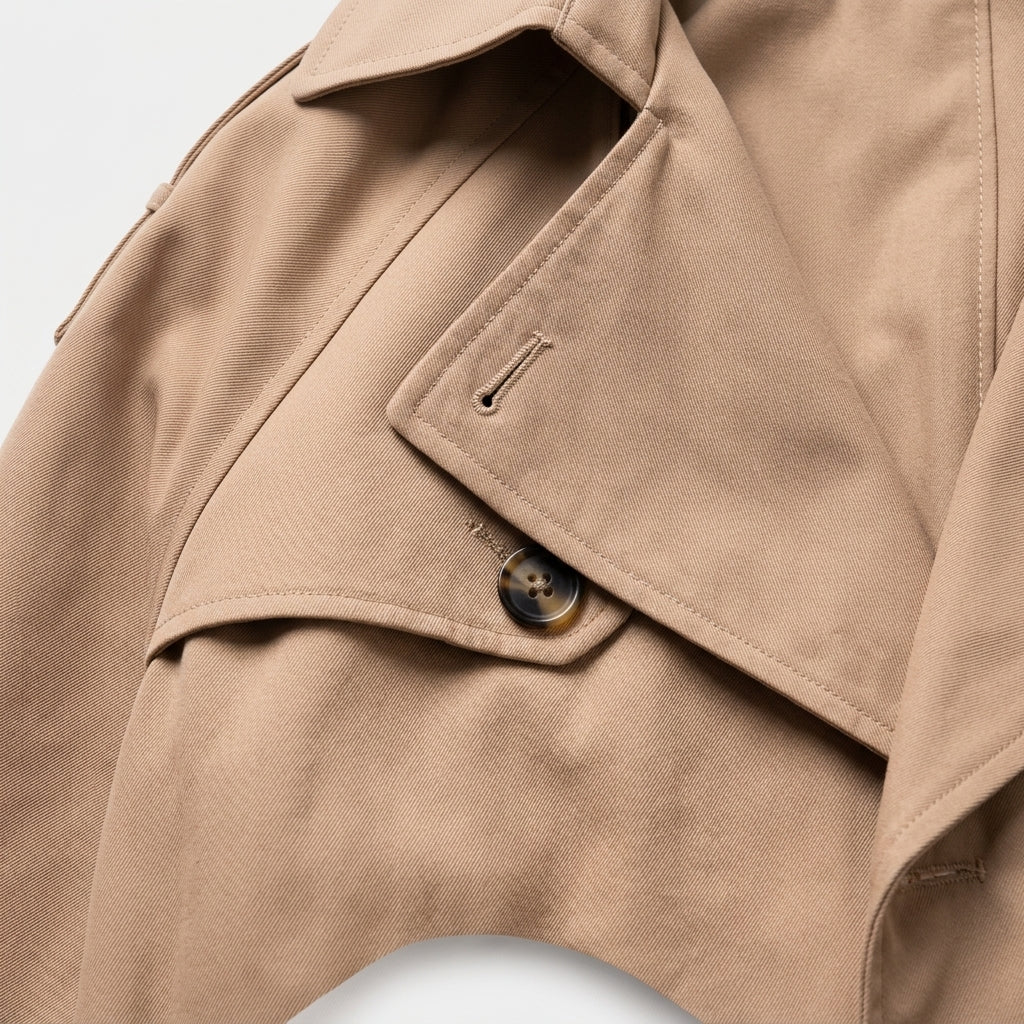 Herren Langer Trenchcoat – Regular Fit — Beige
