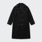 Herren Langer Trenchcoat – Regular Fit — Schwarz