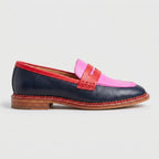 Damen Zweifarbige Loafer – Klassischer Stil — Rosa Schwarz