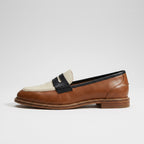Damen Zweifarbige Loafer – Klassischer Stil — Braun