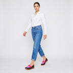 Damen Zweifarbige Loafer – Klassischer Stil — Rosa Schwarz