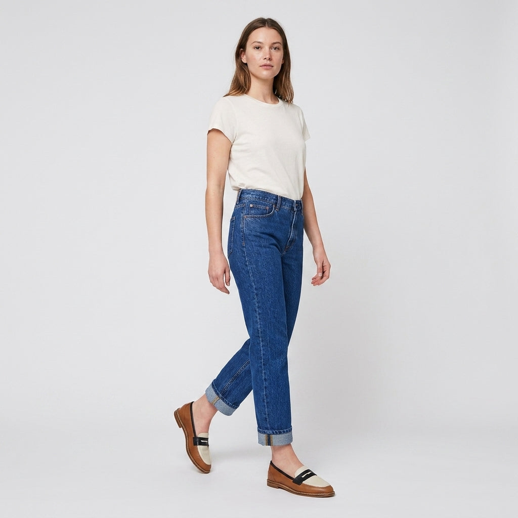 Damen Zweifarbige Loafer – Klassischer Stil — Braun