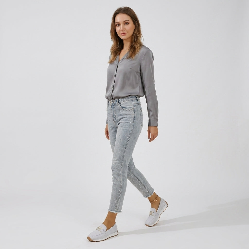 Damen Loafer-Sneaker mit Metallspange — Weiß