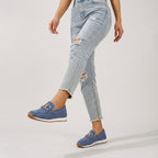 Damen Loafer-Sneaker mit Metallspange — Blau